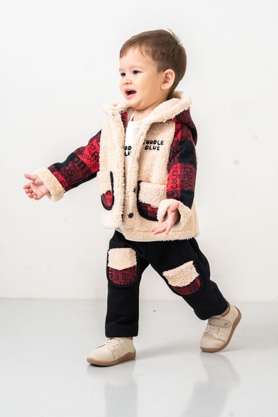JNF kids Baby Boy & Child Hooded Jacket Tracksuit 3-Piece Set