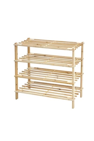 OEM Wooden Shoe Rack with 4 Shelves, 63x67x26 cm, Natur