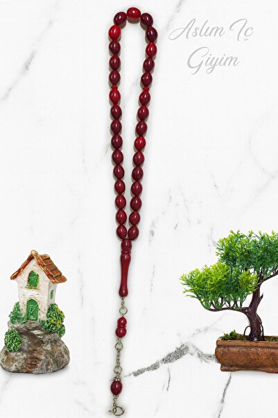 Lio20 Barley Cut Monomer 8×10 mm Prayer Beads - Burgundy - Daily Accessory Gift Bujiteri Prayer Beads