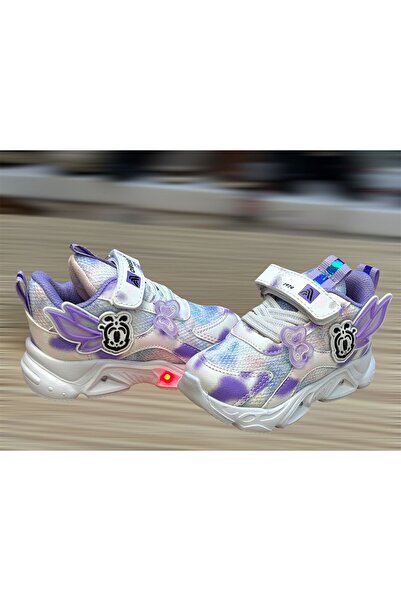KAFKASLAR AYAKKABI KELEBEK DESENLİ ORTOPEDİK IŞIKLI KIZ BEBEK ÇOCUK SPOR AYAK...