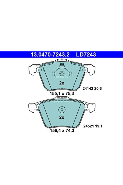 Ate Set Placute Frana Frana Disc Ford S-Max Volvo S60 2/S80 2/V60 1 2006-2018