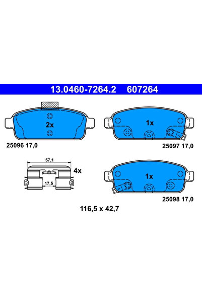 Ate Set Placute Frana Frana Disc Chevrolet Cruze/Orlando/Volt Opel Ampera/Ast...
