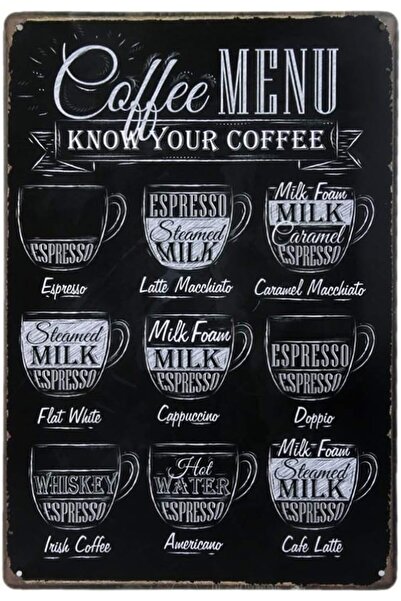 Al Raied قائمة القهوة تعرف على قهوتك لافتة معدنية جدارية ملصق بار حانة عتيق