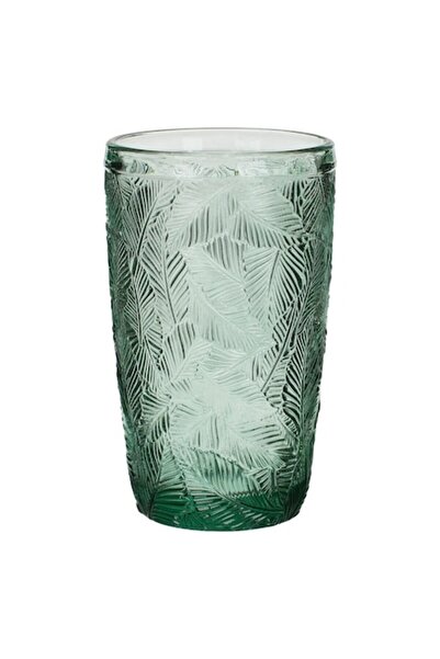 SHOPIENS Tropical Glass Tumbler, Green, 380ml, Set of 4