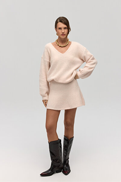 MAI STUDIOS CO. Nordis Рожева трикотажна міні-спідниця з воланами