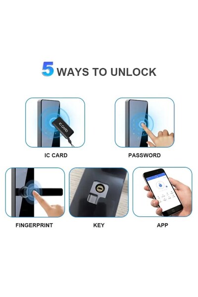 OEM Smart Lock LWN36-TUYA WiFi, 5 Access Modes, Fingerprint, Code, App, Card, Key