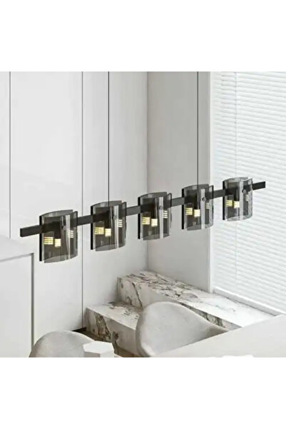 LED CONCEPT Lustra LED cu abajururi, neagra, liniara, 120x5x100cm, 5xG9