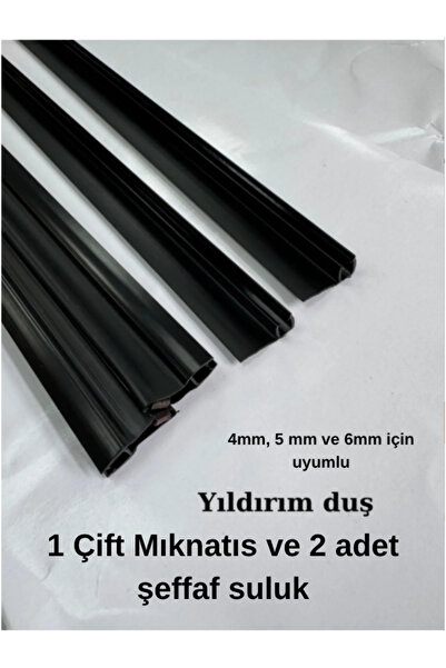 Yıldırım Duş Siyah Duşakabin Mıknatıs Takımı Ve 2 Adet Suluk Fitili 180 Cm