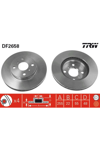 TRW Set Discuri Frana Audi 100 C3 Limuzina/80 B4 Limuzina Great Wall Tengyi C...