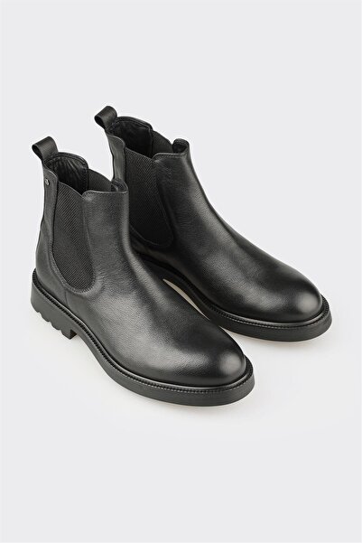 Elle Shoes Siyah Deri Erkek Günlük Bot