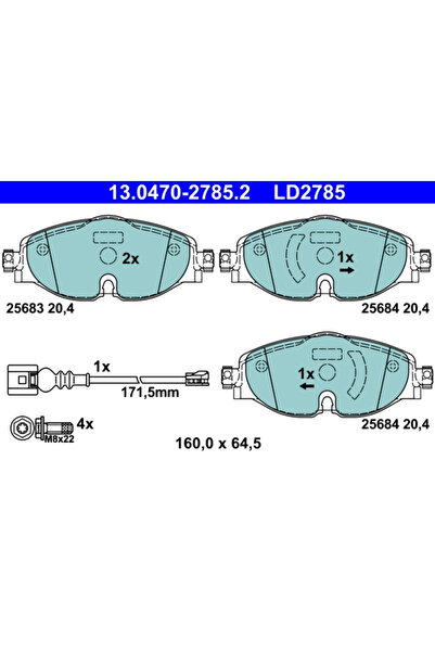 Ate Set Placute Frana Frana Disc Audi A3 Seat Leon 2012-2024