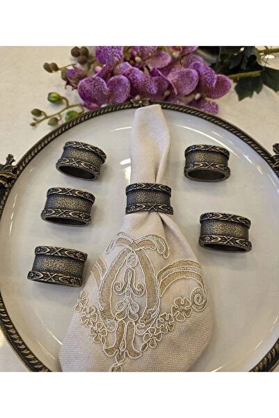 BULUTHOMEAKSESUAR Ring Napkin Ring Set 6 Pieces Antique