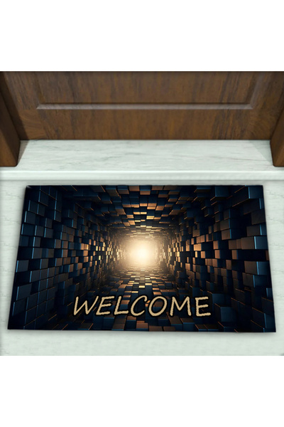 Colorix Carpet Üç Boyutlu Desenli Dekoratif Kapı Önü Paspası No: 2647