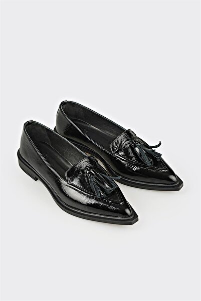 Elle Shoes Siyah Deri Kadın Günlük Ayakkabı