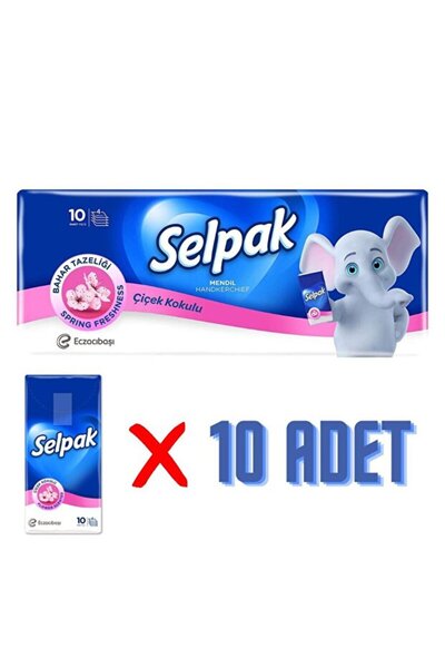 Selpak Mendil 10'Lu Paket - Çiçek Kokulu