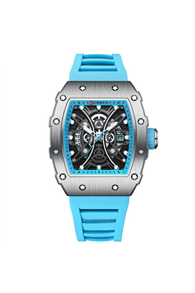 Curren Men's Watch Date Display Quartz Analog Blue Silicone