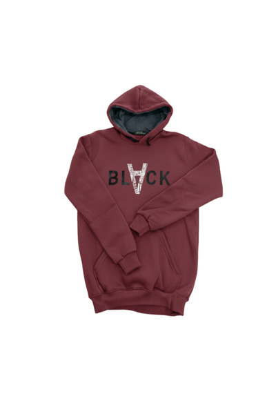 QUOS Μαύρο ανδρικό φούτερ με γράμματα