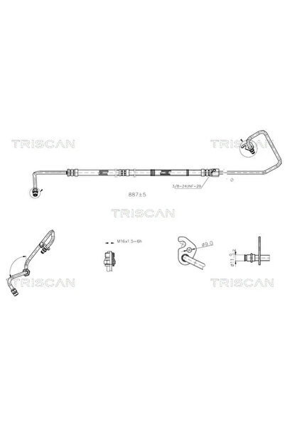 TRISCAN Furtun Hidraulic Sistem De Directie De La Pompa Hidraulica La Caseta ...