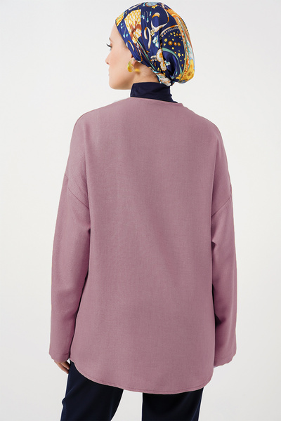 Bigdart Linen Hijab Kimono 5968 - Dusty Rose