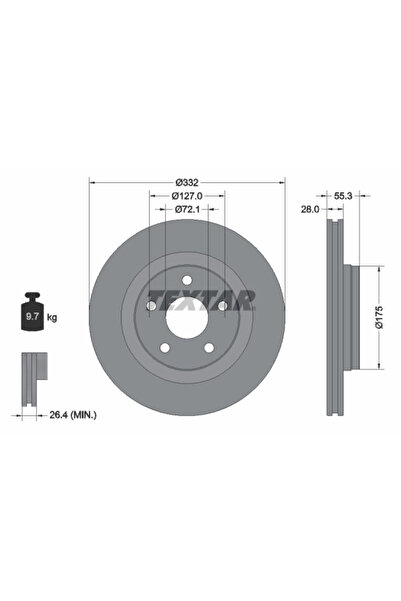 TEXTAR Set Discuri Frana Jeep Wrangler 3/Wrangler 4 2006-2017