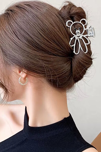 CAŞ DEKORASYON Silver Color Teddy Bear Metal Latch Buckle