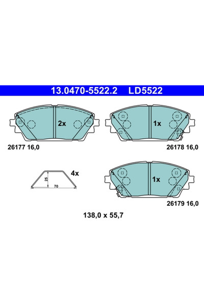 Ate Set Placute Frana Frana Disc Mazda 3