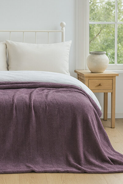 BED LİNE Vıncent Blanket 200*220 Plum