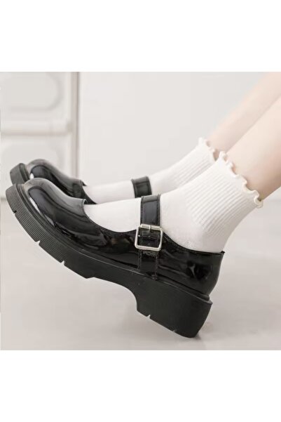 Bestrend Дамски къси чорапи с тройна наборка, 100% памук