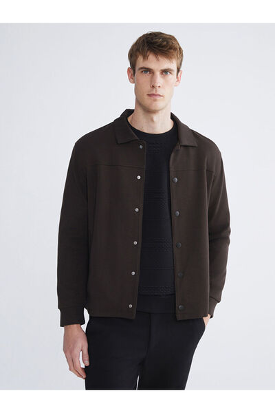 LC Waikiki Brown Comfortable Fit Long Sleeve Men's Shirt Jacket