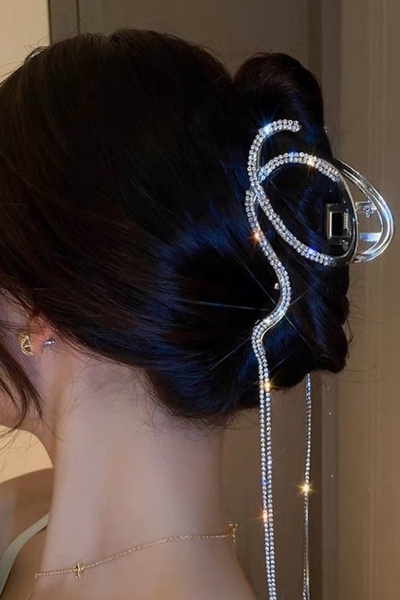 CAŞ DEKORASYON Silver Color Metal Latch Clasp with Stone