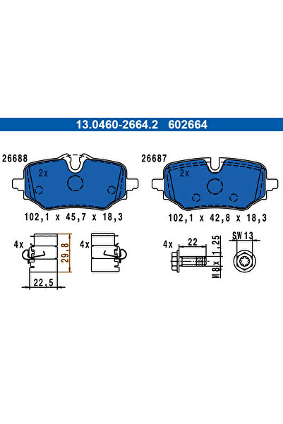 Ate Set Placute Frana Frana Disc Bmw 2 Active Tourer/X1/X2 Mini Mini Cooper/M...