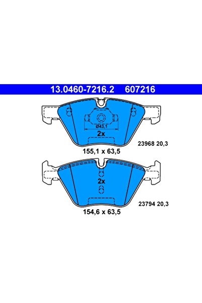 Ate Set Placute Frana Frana Disc Bmw 3/X1/Z4 Roadster 2004-2016