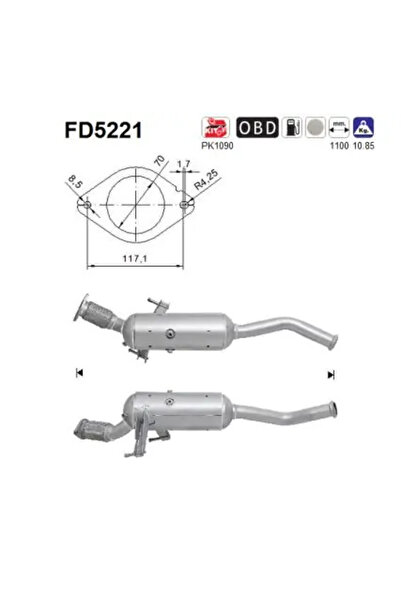 As Filtru Funingine/Particule Sist.De Esapament Nissan NV400 Bus/NV400 Carose...