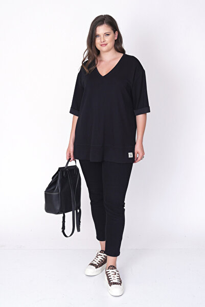 Büyük Moda V-Neck Basic Modal T-Shirt