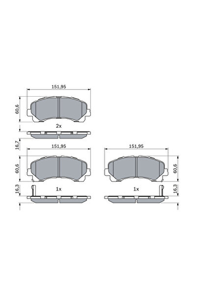 Bosch Комплект спирачни накладки дискови спирачки Chevrolet Colorado Crew Cab...