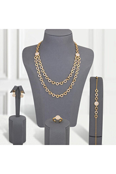 Un طقم زركون بديل الذهب راقي