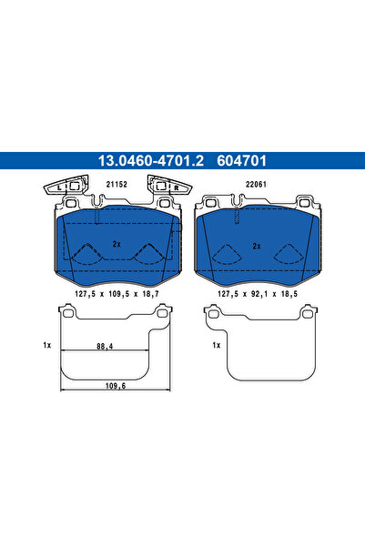 Ate Set Placute Frana Frana Disc Mercedes-Benz Glc 2015-2023