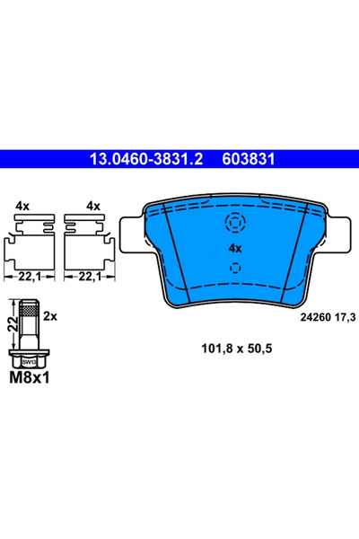 Ate Set Placute Frana Frana Disc Ford Mondeo 3 Jaguar 10-Type 1
