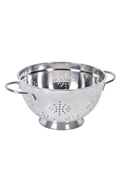 SHOPIENS Metal Colander, 26 cm, With Handles, Silver, MYONNA IT & E-COMMERCE