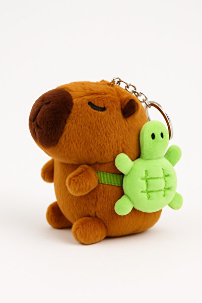 Zek Store Breloc de pluș Capybara Sulfat verde cu broasca de țestoasă / Jucărie Capybara / Înaltă calitate