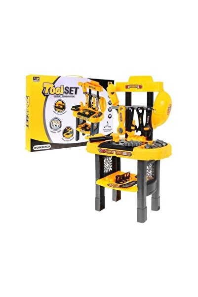 Selgot Children's Workbench with Tools, 23 Elements, 67 x 42 x 25 cm, Yellow