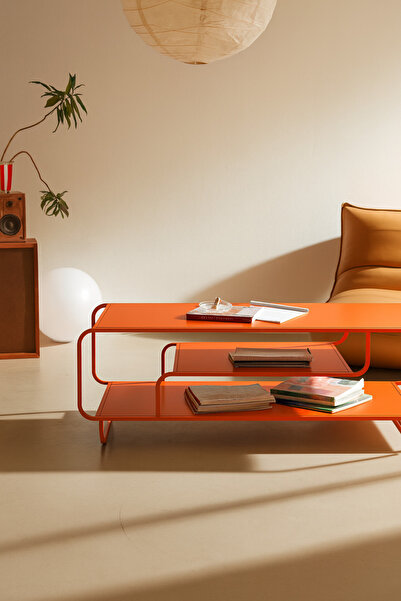 Maye Haus ALANA T Orta Sehpa, Modern Sehpa, Metal Sehpa, 3 Katlı Sehpa, İskandinav Sehpa