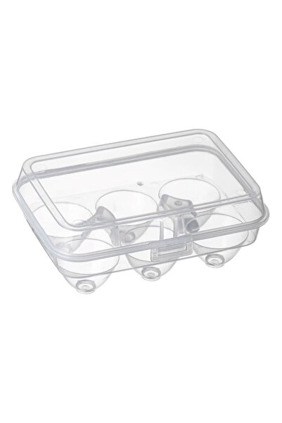 SHOPIENS Transparent Plastic Egg Container with Secure Lid - 6 Eggs (17.5x12x7 cm)