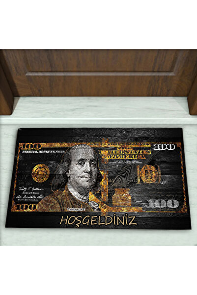 Colorix Carpet Dolar Desenli Dekoratif Kapı Önü Paspası No: 2425