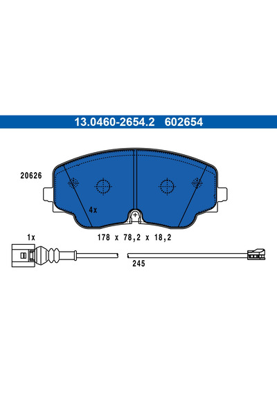 Ate Set Placute Frana Frana Disc Audi A3 Vw Golf 8/Golf Alltrack 8