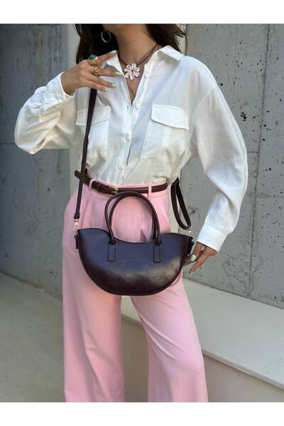 SHIKIRTI Gondol Model Shiny Leather Women's Hand and Shoulder Bag with Long S...