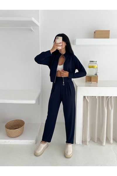 winmoda ЖІНОЧИЙ СПОРТИВНИЙ КОМПЛЕКТ - ПОБУТОВИЙ КОМПЛЕКТ - ШИРОКИЙ МАНЖЕТ З ЗАСТІБКОЮ-МОЛІЮ