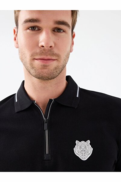 Loft Men's Black Lf 2038868 White m Ptk Polo T-Shirt Lf2038868-Black