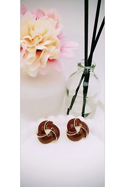 MODAMİRA AKSESUAR Kadın Sarmal Küpe - Renk KAHVERENGİ