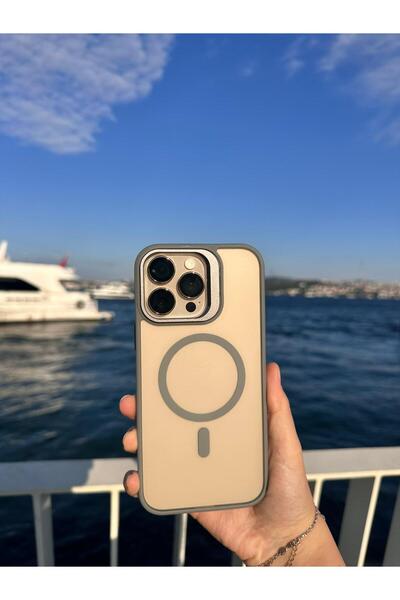 iPhone 13 Pro Magsafe Uyumlu Standlı Mat Kılıf + Lens Koruyucu